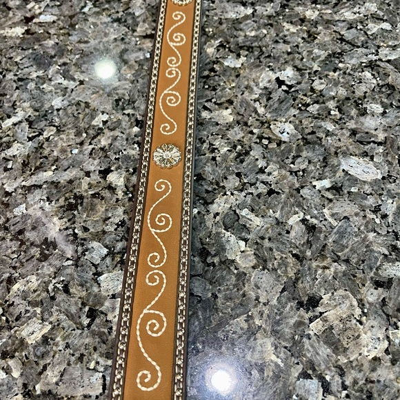 Nocona Brown Western Belt with Ornate Silver Studded Buckle XL NWT - Picture 4 of 8